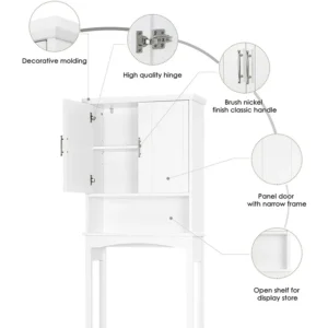 Over The Toilet Storage Cabinet, 3-Tier Bathroom Organizer