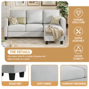 3 Seat L-Shaped Sofa 