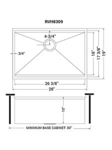 16 Gauge Stainless Steel Kitchen Sink Single Bowl